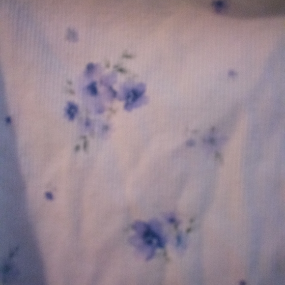 Forever 21 Cute Ruffle Scrunch Strap Tank Crop Top Ribbed Floral Lavender Small - Picture 7 of 8